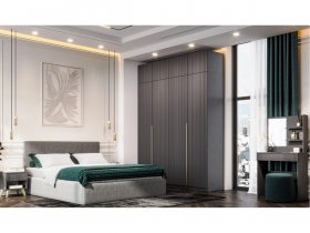 Гардеробная Эккервуд (графит) в Усть-Тарке - ust-tarka.mebel-nsk.ru | фото