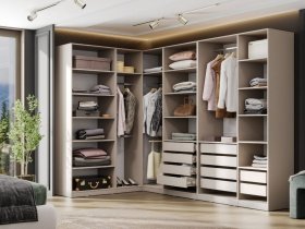 Гардеробная Эккервуд (меланж) в Усть-Тарке - ust-tarka.mebel-nsk.ru | фото