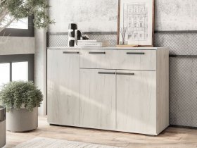 Комод Стандарт-4 NEW (дуб крафт белый) в Усть-Тарке - ust-tarka.mebel-nsk.ru | фото