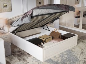 Кровать двуспальная 1,6 м Венеция КРМП-160 с подъемным механизмом в Усть-Тарке - ust-tarka.mebel-nsk.ru | фото