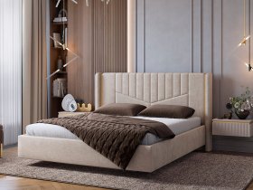 Кровать двуспальная 1,6м Диор (кашемир суфле (велюр)) в Усть-Тарке - ust-tarka.mebel-nsk.ru | фото