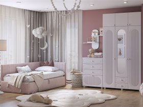 Модульная детская Милана (белое дерево/сакура) в Усть-Тарке - ust-tarka.mebel-nsk.ru | фото