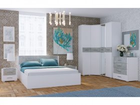 Модульная спальня Бьянка (белый/бетон) в Усть-Тарке - ust-tarka.mebel-nsk.ru | фото