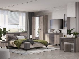 Модульная спальня Кассандра (дуб смоки/MF14) в Усть-Тарке - ust-tarka.mebel-nsk.ru | фото