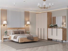 Модульная спальня Сицилия (дуб альпийский/тефия) в Усть-Тарке - ust-tarka.mebel-nsk.ru | фото