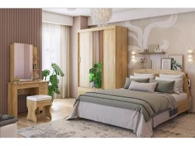 Модульная спальня Виктория-1 (дуб крафт золотой) в Усть-Тарке - ust-tarka.mebel-nsk.ru | фото