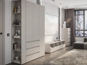Модульная стенка Люмо (кашемир) в Усть-Тарке - ust-tarka.mebel-nsk.ru | фото