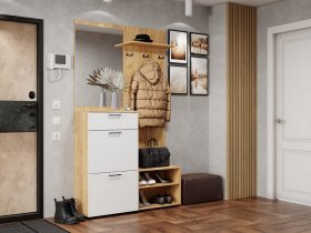 Прихожая Монтана (дуб крафт золотой/белый) в Усть-Тарке - ust-tarka.mebel-nsk.ru | фото