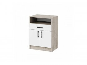 Тумба ТБ-1 Вега (дуб крафт серый/белый) в Усть-Тарке - ust-tarka.mebel-nsk.ru | фото